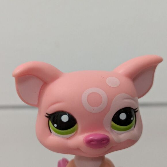 Littlest Pet Shop Pig #2205 Pink Peach Patch With Green Eyes LPS - Picture 2 of 9